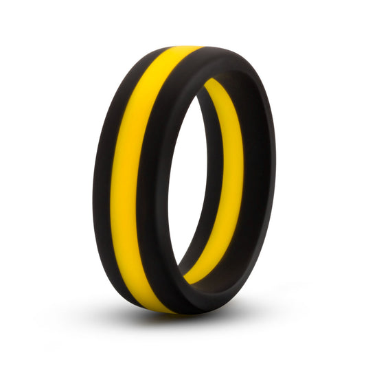 Blush Novelties Performance Pro Adult Sex Toy Cock Ring - Silicone Stretchy Erection Flexible, Body Safe Penis Ring for Men, Couples Male - Enhanced Pleasure, Erection Support Sex Toy - Gold/Black