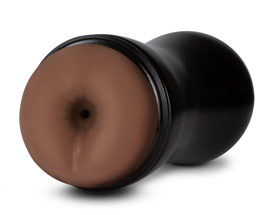Blush Coverboy The DJ 7.5" Male Masturbator - Self-Lubricating Pocket Butt Stroker for Men - Ribbed Textured Anal Sleeve, Real Flesh-Like Feel, Suction Control w/Squeezable Canister - (Brown)