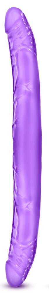 Blush B Yours 16" Long Realistic Double Dildo, 1.5" Wide Soft Flexible Anal & Vaginal Cock Sex Toy for Double Penetration Pleasure, Dual-End Adult Sex Toy Penis for Couples and Partner Play - (Purple)