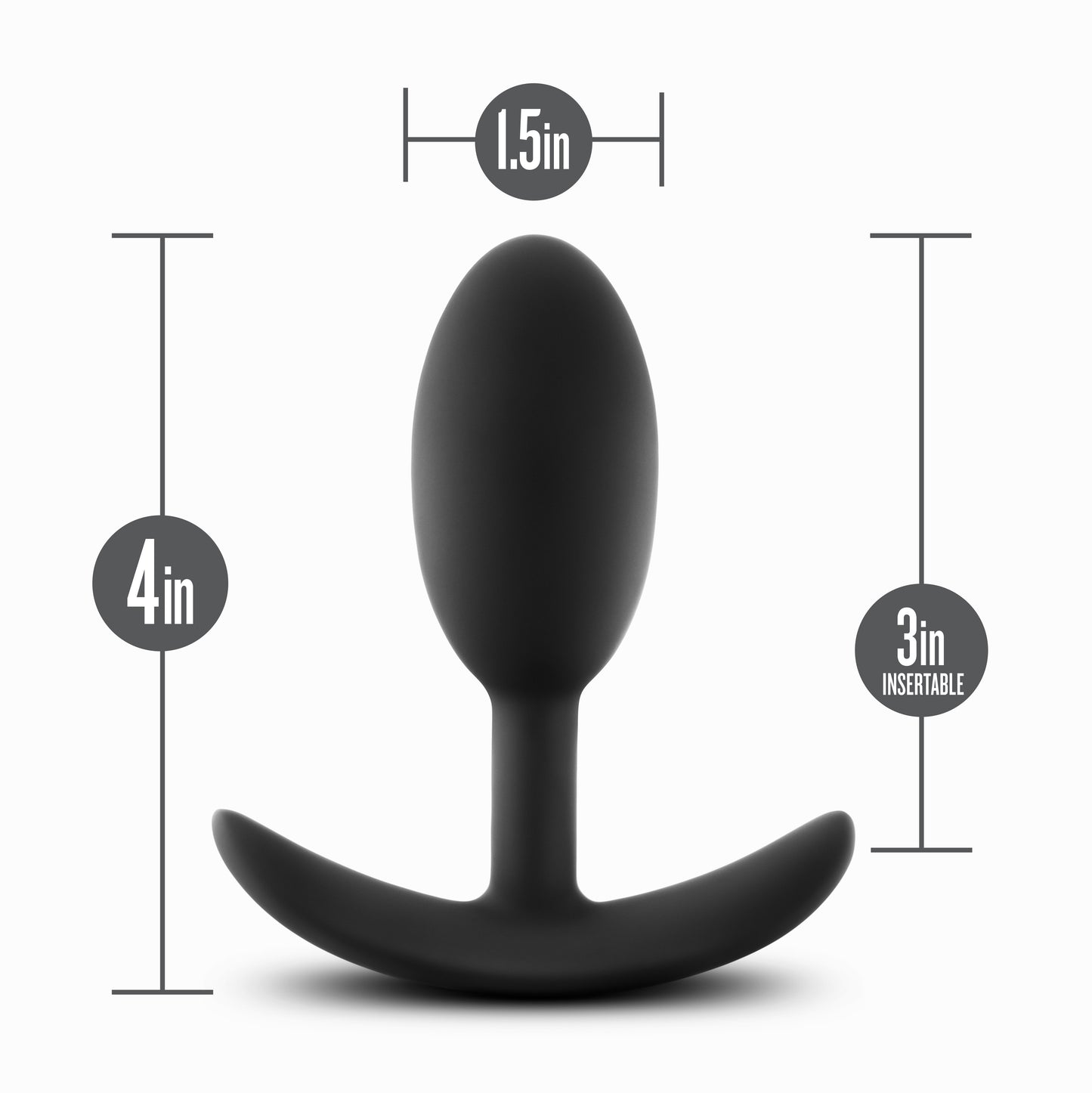 Blush Anal Adventures 4" Platinum Vibra Slim Anal Plug - Liquid Silicone Butt Plug for Tease, Edging & Denial Play - Whisper-Quiet Vibration - Body-Safe Adult Sex Toy for Women, Men & Couples -(Black)