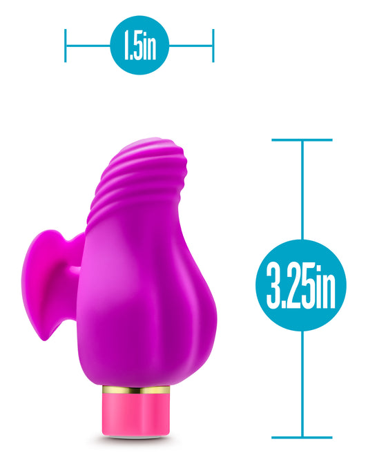 Blush Novelties Aria Erotic AF Silicone Vibrator - RumbleTech Rumbly 10 Vibration Settings - Finger Fin for Accessibility and Grasp - IPX7 Waterproof and Easy to Clean - Sex Toy