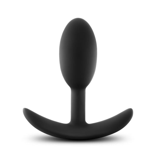 Blush Luxe 3.5" Silicone Wearable Vibra Slim Butt Plug, Soft Small Extended Wear Anal Plug, Subtle Internal Stimulation While You Move, Tease Butt Play Adult Sex Toy for Women, Men, Couples - (Black)