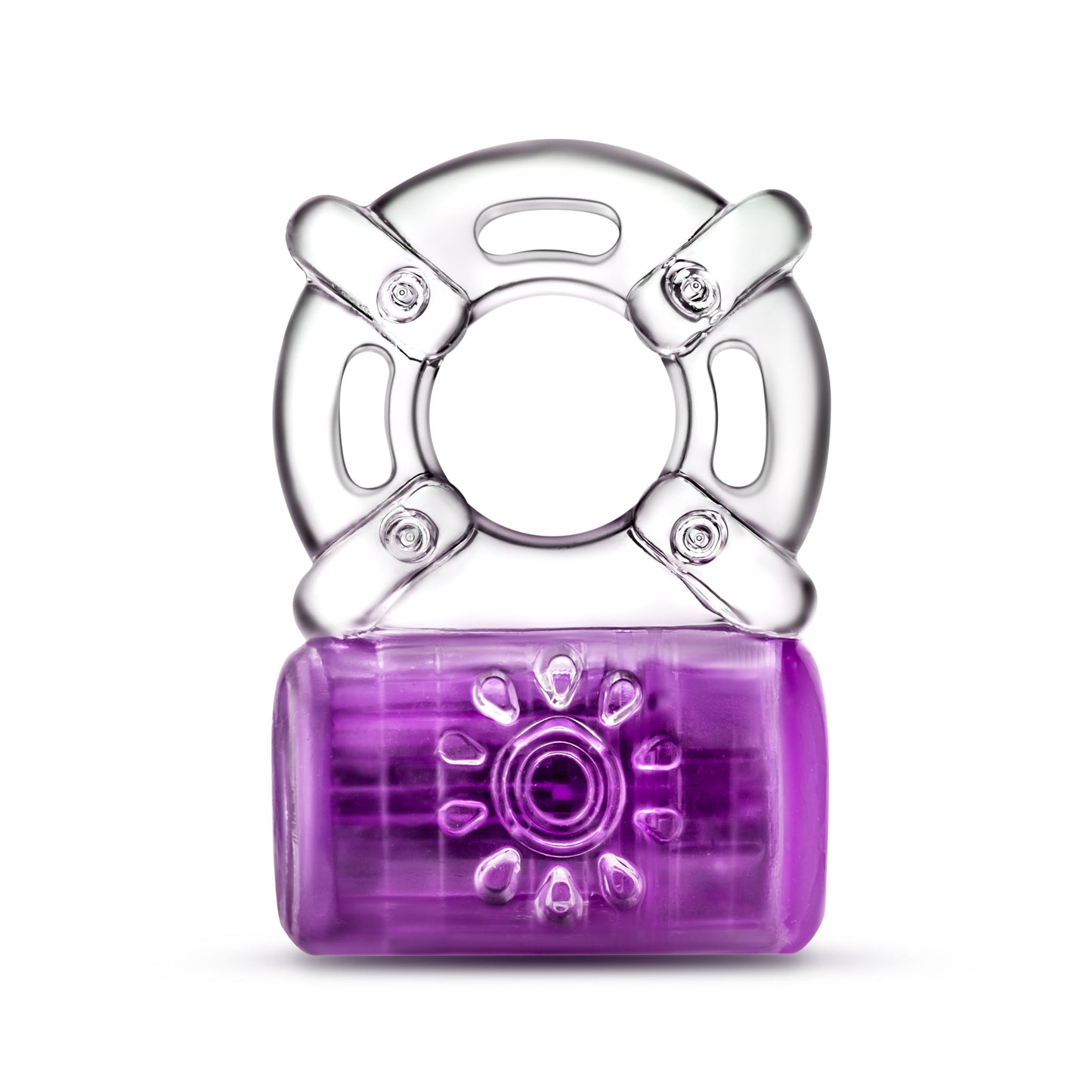 Blush Novelties Play with Me One Night Stand Reusable Vibrating C Ring - Stretchy to Fit All Penises - Soft Ticklers Stimulate Clitoris - Includes 3 Sets of Batteries - Sexual Enhancer for Couples