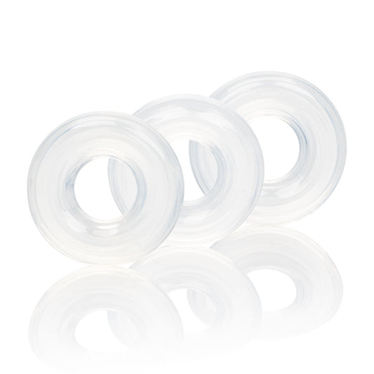 CalExotics Set of 3 Silicone Stacker Rings - Clear