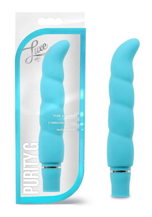 Blush Sex Toys for Women - Luxe Purity 6.25" Silicone G-Spot Vibrator - UltraSilk Smooth 10 Vibrating Mode Massager for Nipple Clit & Anal Stimulation - Sexual Pleasure Tools for Female Couples - Aqua