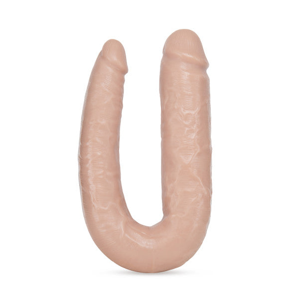 Blush Dr. Skin Double Sided Dildo - 18 Inch Realistic Dual Ended Flexible Dildo for Women, Lesbians & Couples | G-Spot & Anal 2 Headed Penetration Toy | Thick Curved Double Dong – Vanilla