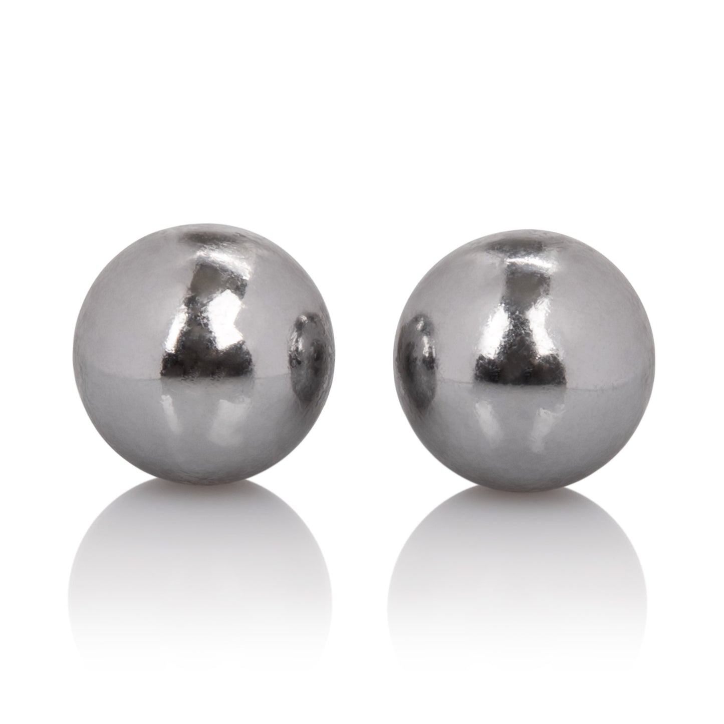 CalExotics Weighted Orgasm Balls - Metallic Ben Wa Vaginal Kegel Weights - Pelvic Floor Exercise - Adult Sex Toys - Silver