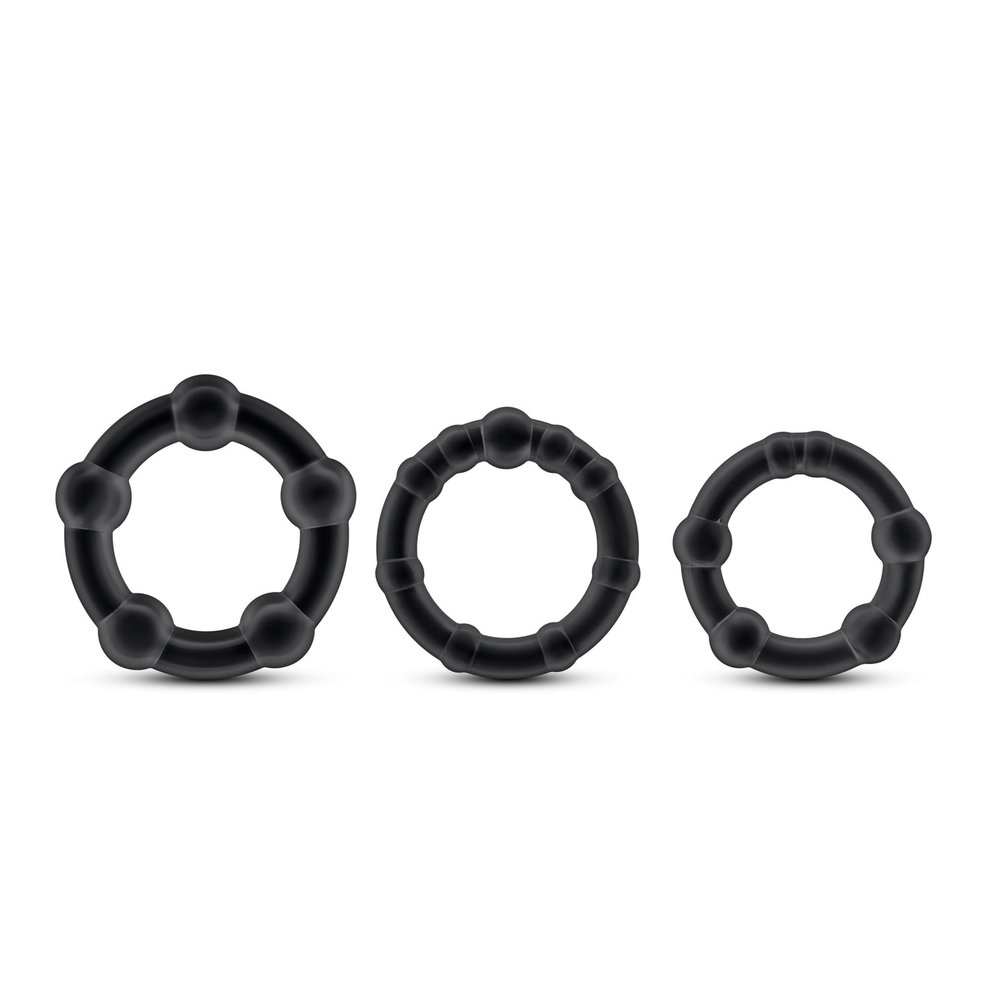 Blush Novelties Genuine Stay Hard Beaded Cock Rings in 3 Sizes - Soft, Super Stretchy - Increase Stamina - Longer, Harder, Bigger Thick Erections - Add Girth - Male Enhancement Sex Toy