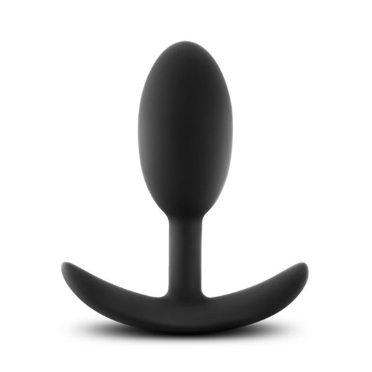 Blush Luxe 4" Silicone Wearable Vibra Slim Anal Plug, Soft Medium Extended Wear Butt Plug, Subtle Internal Stimulation While You Move, Teasing Anal Play Adult Sex Toy for Women, Men, Couples - (Black)