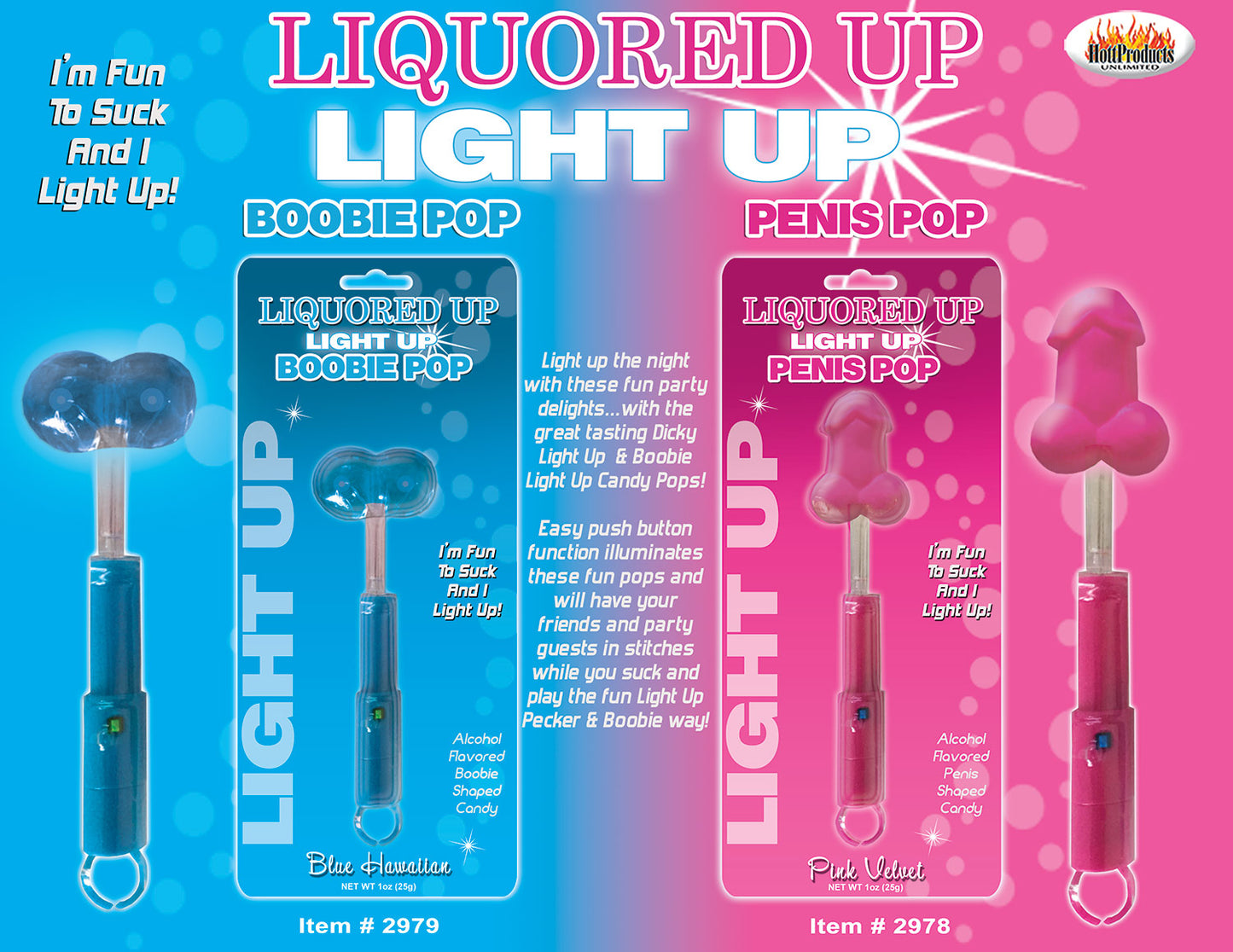 LIGHT UP BOOBIE POPS RASPBERRY