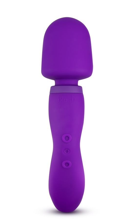 Blush Wellness Dual Sense 11" Full Body Wand Massager, Skin-Sense Touch Activation, 10 Vibes USB, Curved Silicone G-Spot & Clit, Nipple, Back Vibrator - Luxury Adult Sex Toy Women & Couples - (Purple)