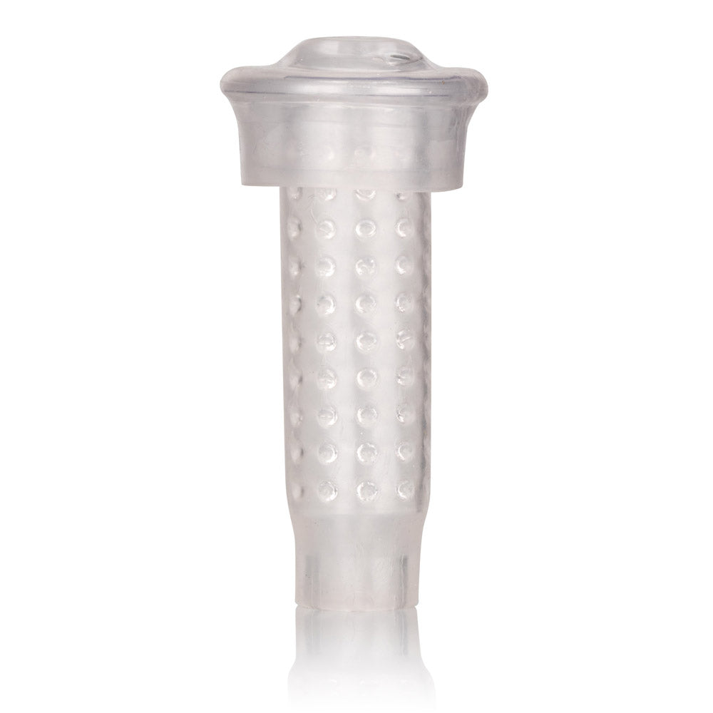 CalExotics Optimum Series Stroker Mouth Pump Sleeve - Male Silicone Masturbation Sleeve - 6.25 Inch Adult Male Masturbator Sex Toy – Clear