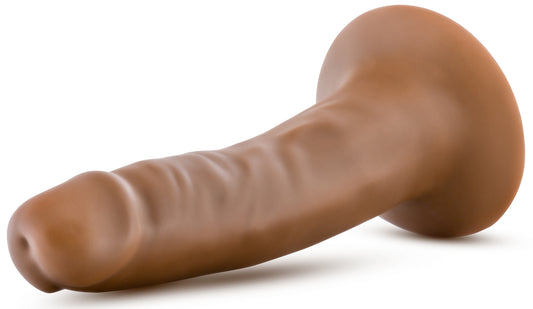 Blush Novelties Dr. Skin - Dr. Lucas - 5 Inch Realistic Dildo with Suction Cup - Harness Compatible - Posable - Silky Smooth - Platinum Cured Silicone - Sex Toy for Men Women Couples - Mocha