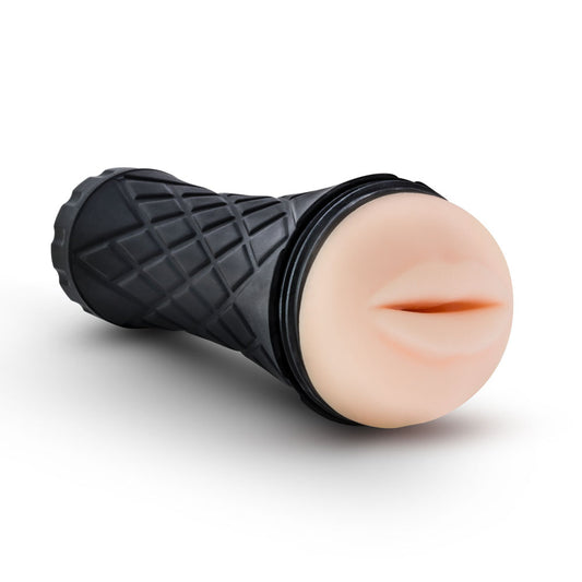 Blush Novelties M for Men - The Torch Luscious Lips - Ultra Soft Male Masturbator Cup - Grips You While You Stroke It Tight BJ Lips - Ribbed and Textured to Intensify Orgasm - Removeable Sleeve Men