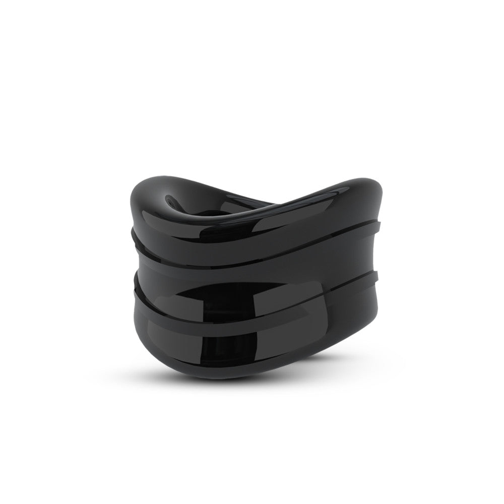 Blush Novelties Stay Hard Beef Ball Stretcher Snug X Long Male Enhancement Ring, Sex Toy for Men, Sex Toy for Couples, Black