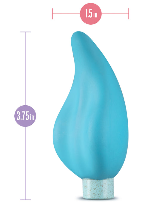 Blush Gaia® Eco Caress 3.75" Mini Vibrator, Plant-Based BioFeel & BioTouch Powerful Vaginal & Anal Stimulator, Clitoral & Nipple Play Personal Massager, Women & Couples Pleasure Adult Sex Toys -(Aqua)