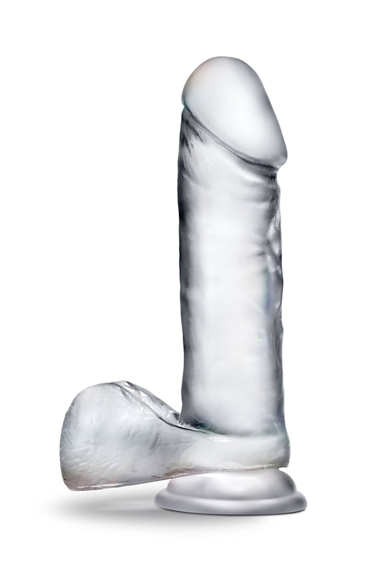 Blush Novelties B Yours Diamond Glimmer - Lifelike Realistic Dildo - Powerful Suction Cup for Hands Free Play and - Clear to Watch During Play - Curved for G Spot Stimulation - Sex Toy for Him Her