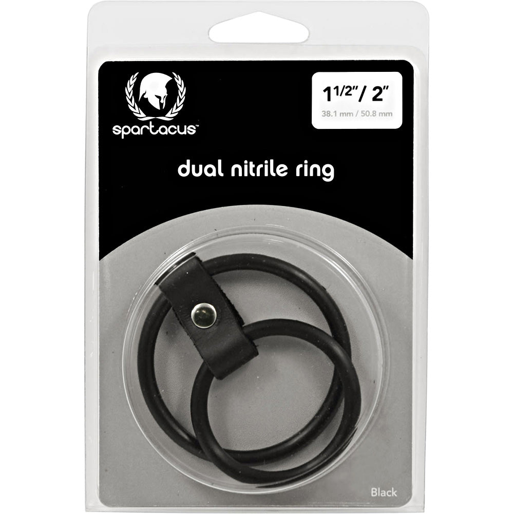 Spartacus Nitrile Dual Cock Ring, Black