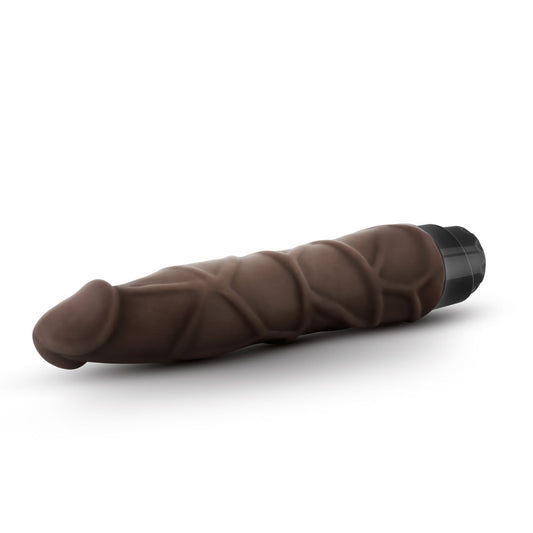 Blush Novelties Dr Skin Vibe 1 - Feels Real Realistic 9 Inch Long Vibrating Dildo - IPX7 Waterproof - Soft Body Safe Material Multi Speed Bendable Vibrator - Adult Sex Toy for Couples - Chocolate