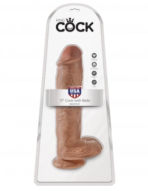 KING COCK 11 COCK W/BALLS TAN "