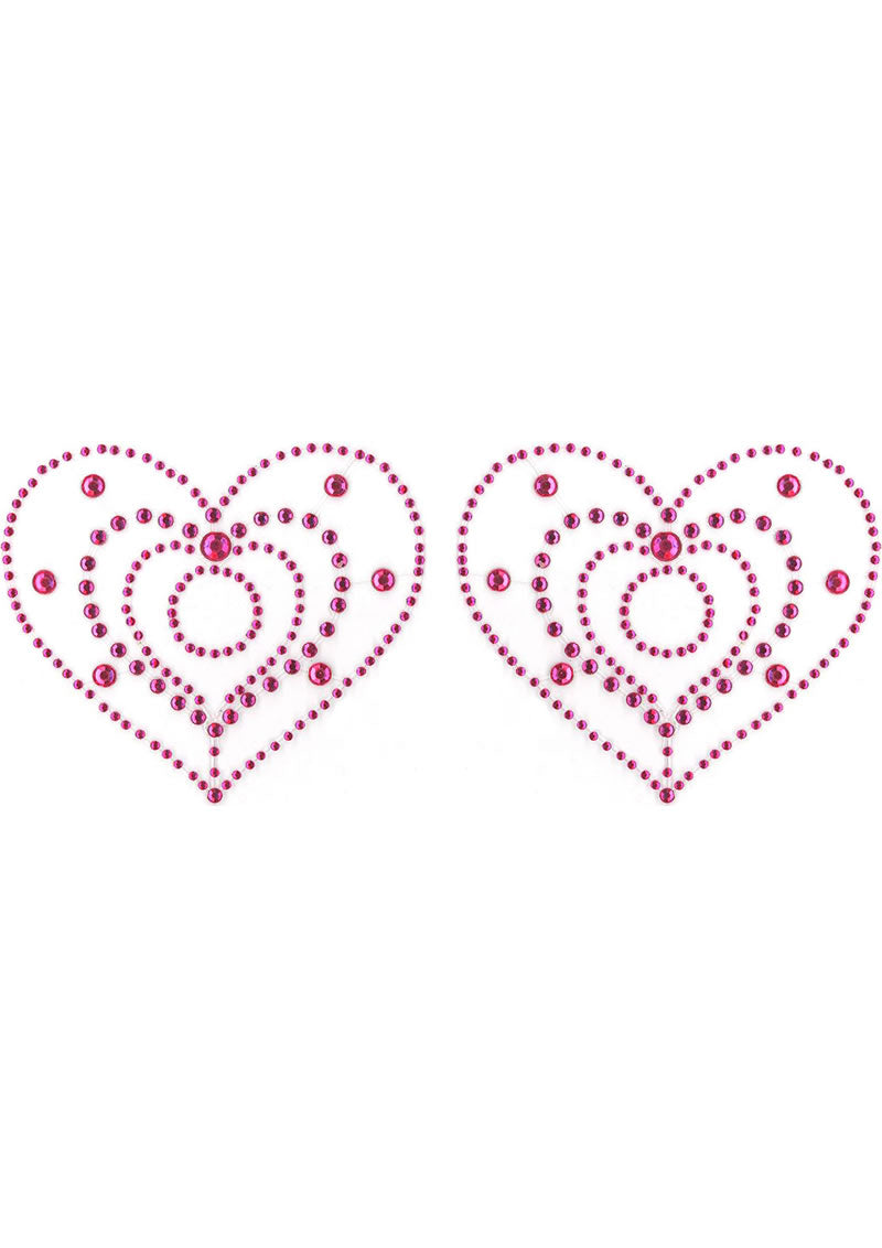 PASTIES CRYSTAL HEART PINK(PEEKABOO CRYSTALS)