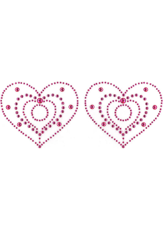 PASTIES CRYSTAL HEART PINK(PEEKABOO CRYSTALS)