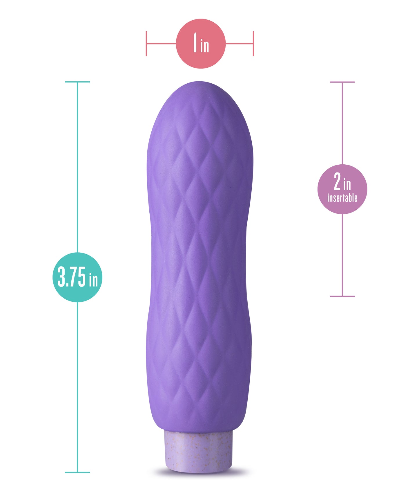Blush Gaia® Eco Bliss 3.75" Vibrator, Plant-Based Natural Rubber BioTouch & BioFeel Powerful Clitoral, G-Spot, Vaginal, Nipple Personal Massager for Women, Men & Couples, IPX7, Adult Sex Toy - Lilac