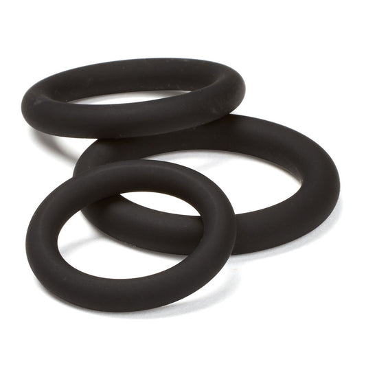 Cloud 9 Novelties Pro Sensual Silicone Cock Ring, Black, 3 Count