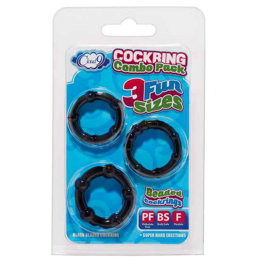 Cloud 9 Novelties Combo Pack Beaded, Black, 0.01 Pound