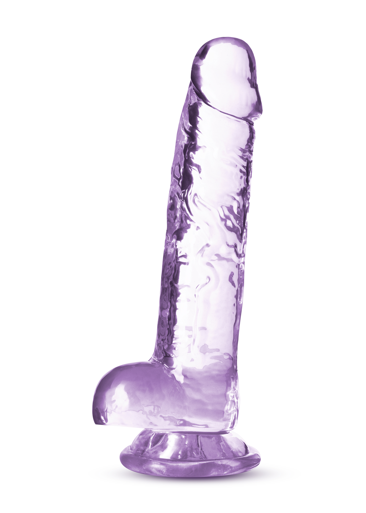 Blush Novelties 7 Inch Crystalline Dildo Suction Cup Harness Compatible Realistic Lifelike Hand Sculpted Sex Toy for Men Women Couples