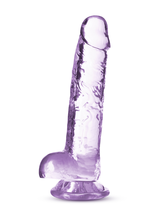 Blush Novelties 7 Inch Crystalline Dildo Suction Cup Harness Compatible Realistic Lifelike Hand Sculpted Sex Toy for Men Women Couples