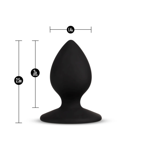 Blush Novelties Temptasia Slave Anal Plug - Tapered Platinum Cured Puria Silicone ButtPlug - Smooth Finish for Easy Insertion - Safety Base Anchor for Comfort - 2.5 Inch Anal Trainer Bum Pleasure Toy