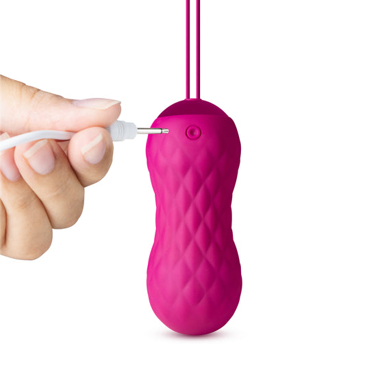 Blush 7 Modes Gyrating & Vibrating Egg Vibrator - Wireless Remote Controlled - Rechargeable - for Internal & Clitoral Stimulation - Innovative Sex Toy for Women - Velvet